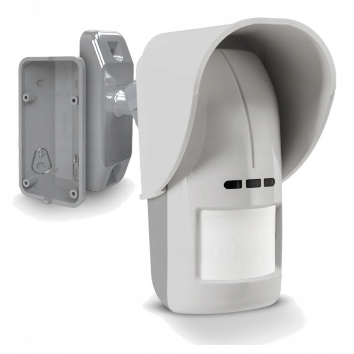 Senzor de miscare PIR si microfrecventa OPAL Plus, protectie IP54, montaj pe suprafata, set cu suport si capac de protectie