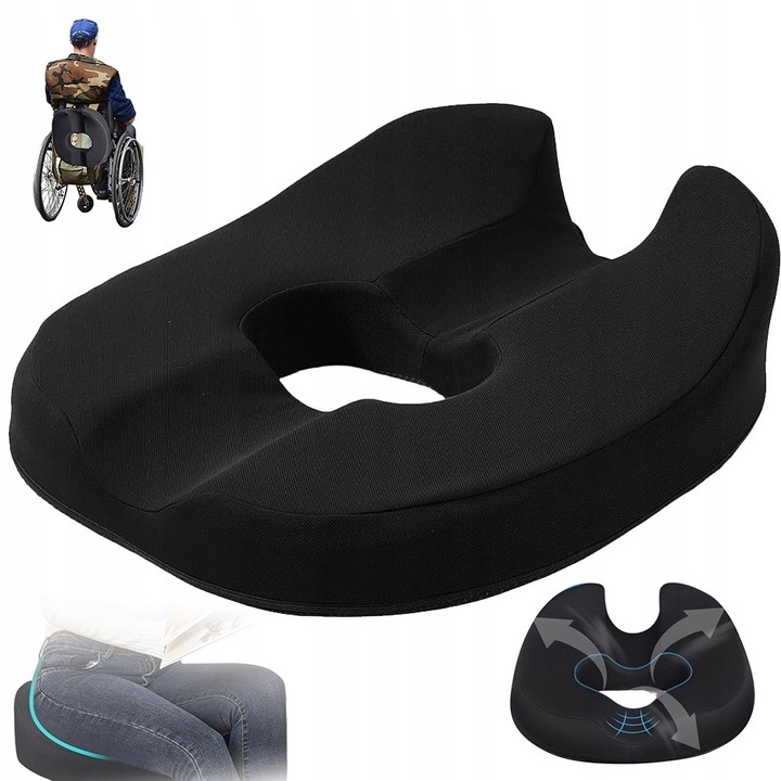 Perna profilata din spuma de memorie, ergonomic, respirabil, 50x30cm