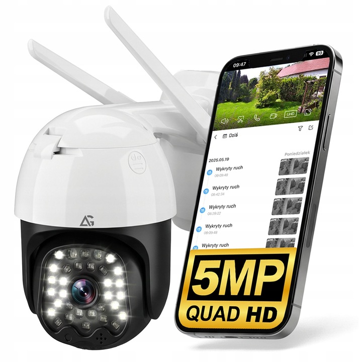 Външна WiFi камера за наблюдение 5MP, ARSA GO, 2K резолюция, детекция на движение, нощно виждане