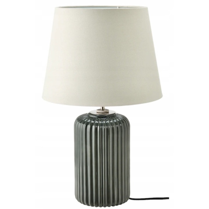 Lampa de birou IKEA SNOBYAR, 52cm, ceramica, gri-turcoaz, abajur 33cm, cablu 2m