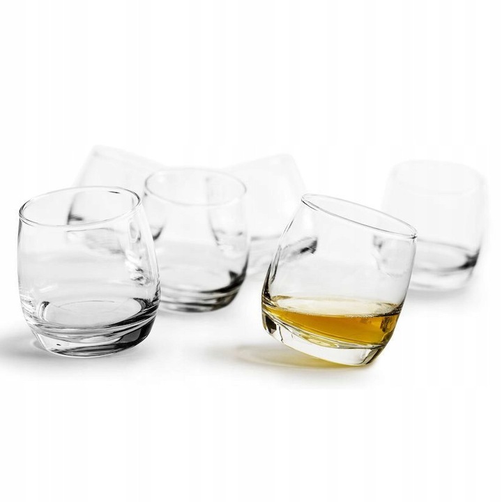 Set pahare whisky 6 bucati, Sagaform, design rotund, sticla transparenta, 200ml