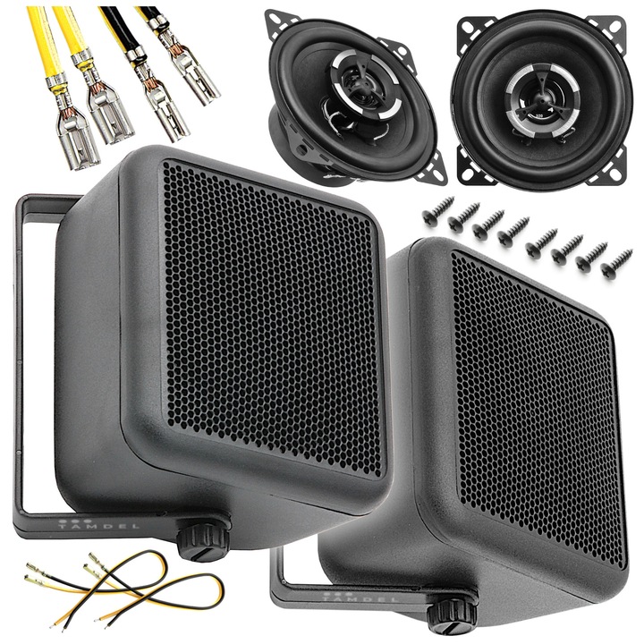 Subwoofer TAMDEL 100mm 2 cai 100W, set pentru masina si tractor
