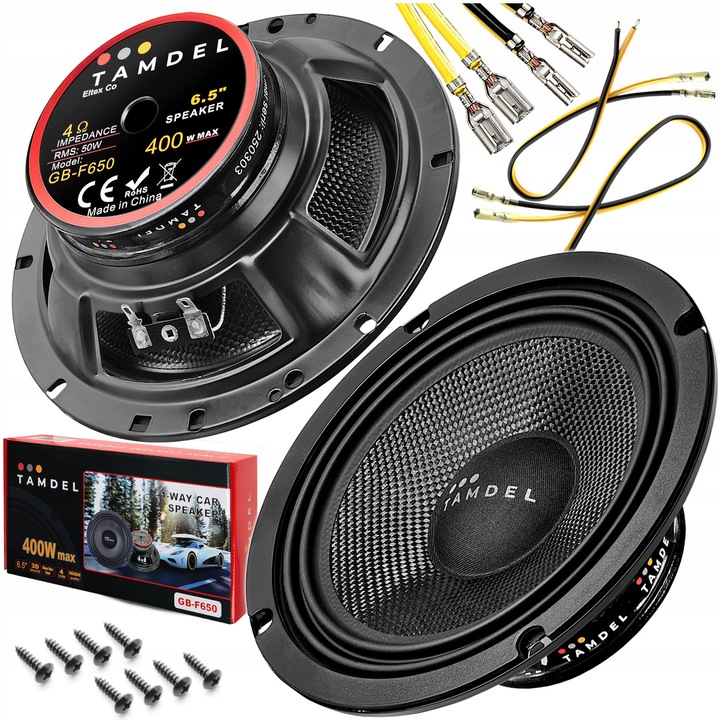 Set boxe auto niskotonowe 165mm, 400W, 92dB, TAMDEL GB-F650