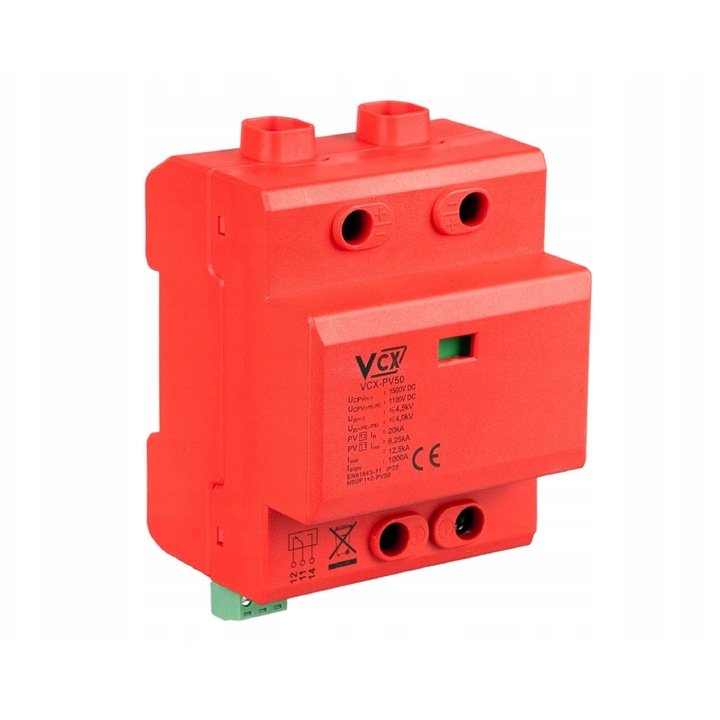 Ogranicitor de supratensiune VCX 1500V DC, 12,5 kA, IP 20, 72x102x66,5mm