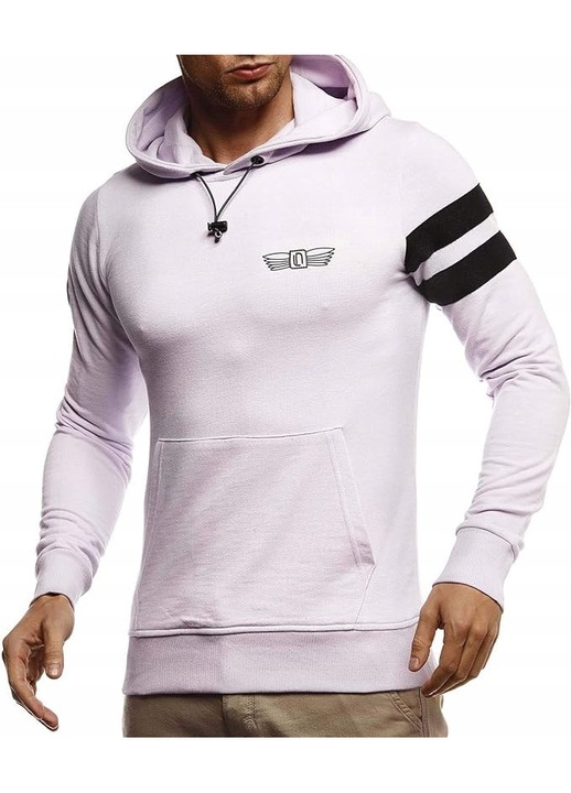 Hanorac barbati, Lila, Leif Nelson, gluga, slim fit, bumbac/poliester, M INTL