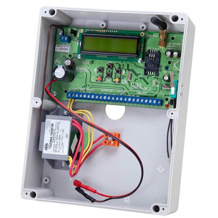 Centrala alarma CBP32S, Elmes, 16 utilizatori, 32 detectoare wireless, 220x170x80mm
