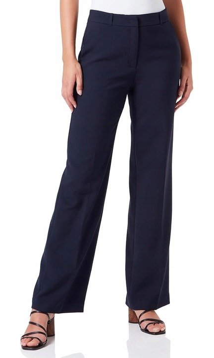 Pantaloni dama, s.Oliver, Poliester/Viscoza, Bleumarin, 44 EU