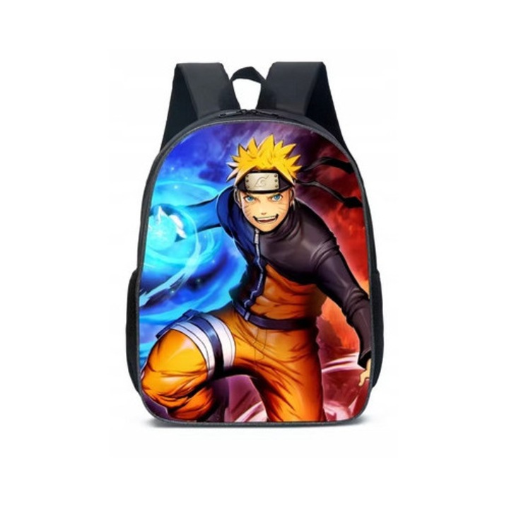 Ghiozdan scolar Naruto, 1 compartiment, 2 buzunare laterale, 40x30x15cm, 20L