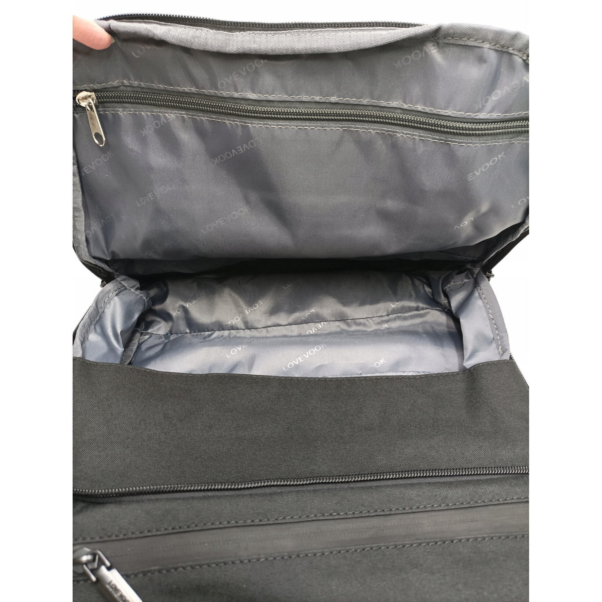 Rucsac urban LOVEVOOK, pentru laptop 15,6", capacitate mare, negru, 33x10x45cm
