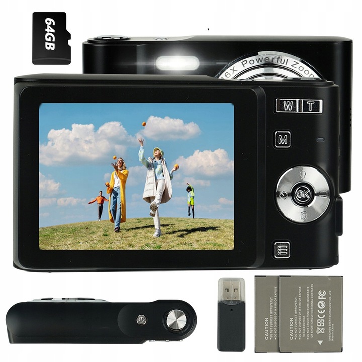 Aparat foto compact, digital, stabilizare imagine, zoom digital 16x, portabil