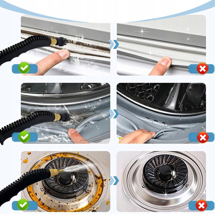 Aparat de curatat cu abur, 2500W, 1000ml, negru-portocaliu, set complet