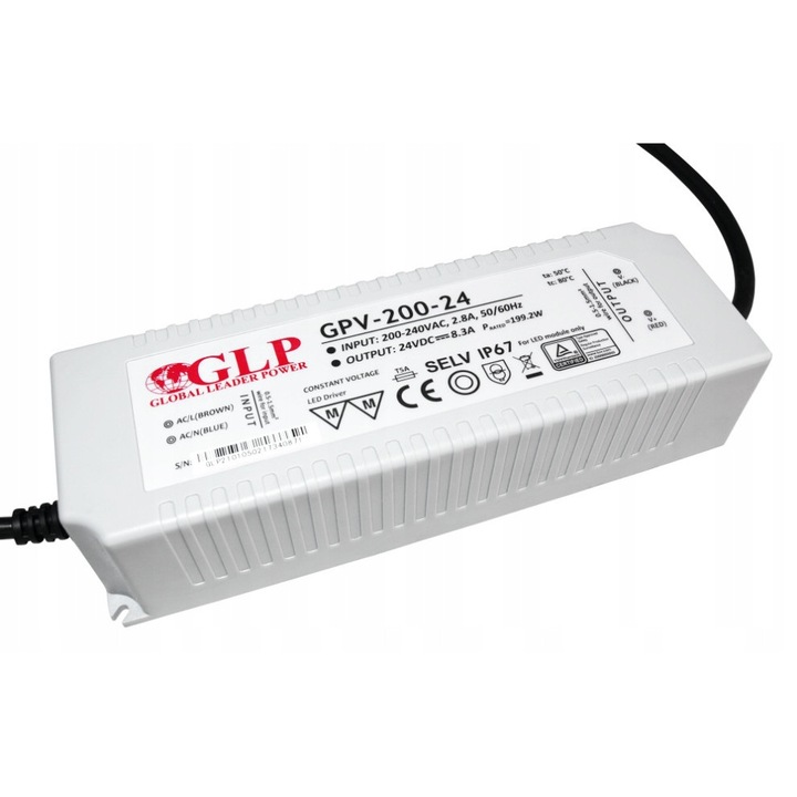 Захранване 24V 200W 8A водоустойчиво за LED ленти IP67