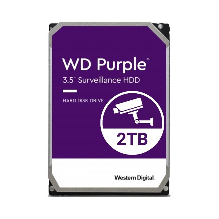 Твърд диск за DVR Hikvision Dahua Камери 2TB 3.5 инча WD PURPLE