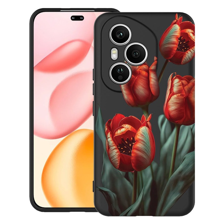 BestCase® Husa TPU Ultra Slim Compatibila cu OPPO Reno13, Floral - Red Tulip, 2052043 B 2087