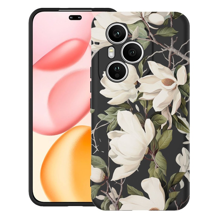 BestCase® Husa TPU Ultra Slim Compatibila cu OPPO Reno13, Blooming Magnolia Floral Design, 2052043 B 2047