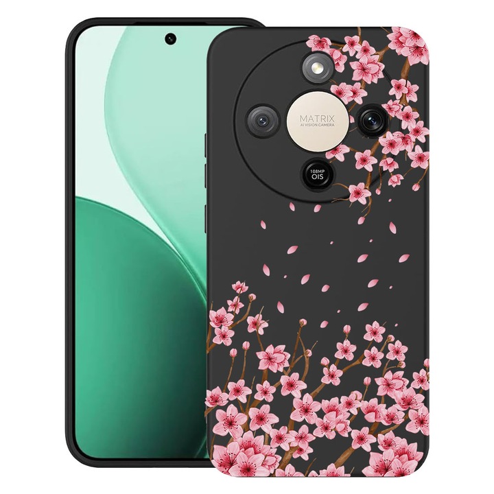 BestCase® Husa TPU Ultra Slim Compatibila cu Honor Magic 8 Lite / X9d / X70, Floral - Pink Cherry Blossom, 3129184 B 2044