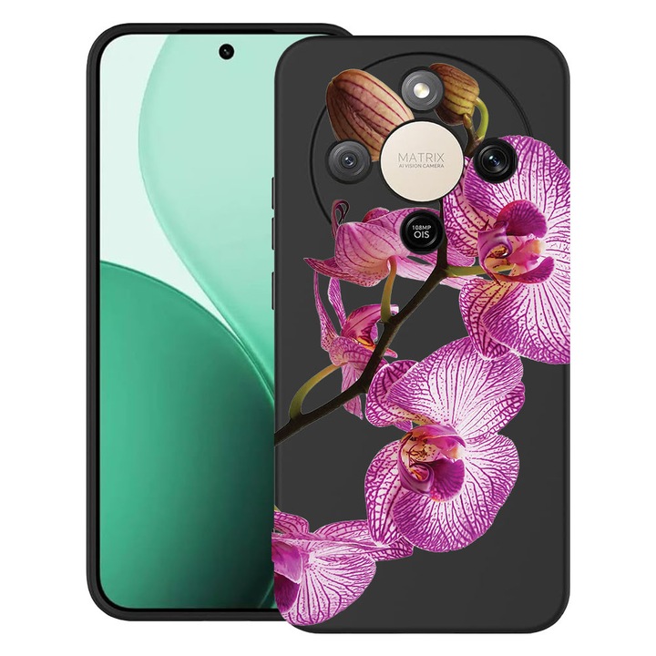 BestCase® Husa TPU Ultra Slim Compatibila cu Honor Magic 8 Lite / X9d / X70, Floral - Pink Orchid, 3129184 B 2064