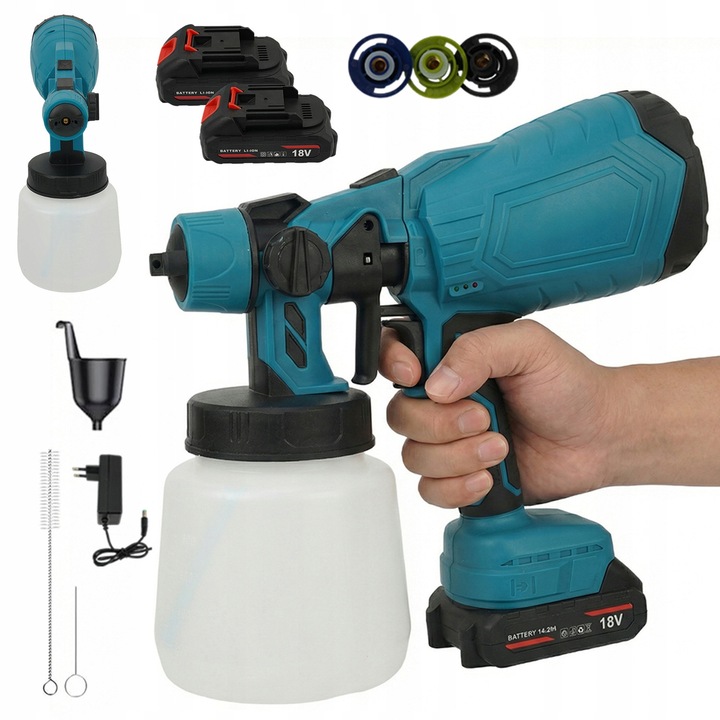 Pistol de vopsit cu pulverizare, 1L, 3 duze, 3 moduri de pulverizare