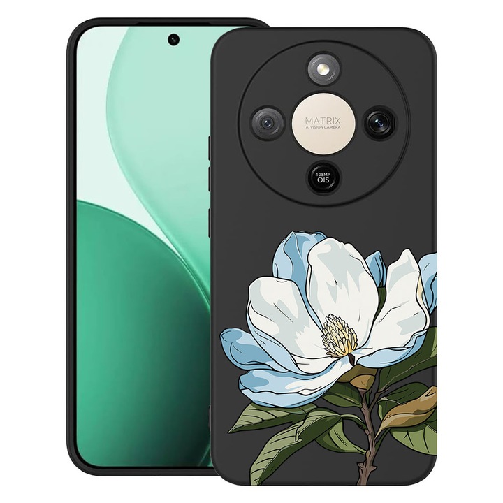 BestCase® Husa TPU Ultra Slim Compatibila cu Honor Magic 8 Lite / X9d / X70, Floral - Blue Magnolia, 3129184 B 2050