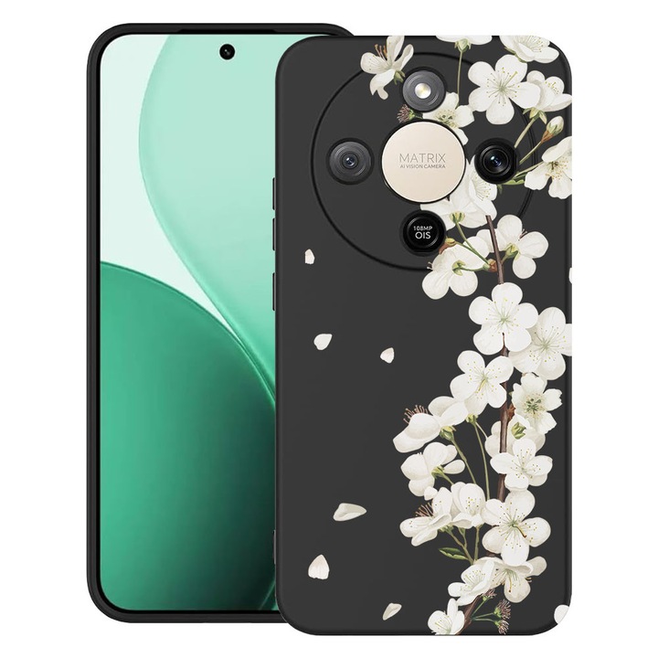 BestCase® Husa TPU Ultra Slim Compatibila cu Honor Magic 8 Lite / X9d / X70, Floral - Aesthetic White Cherry Blossom, 3129184 B 2041