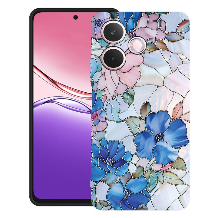 BestCase® Husa TPU Ultra Slim Compatibila cu Honor X5c Plus / X5c, Floral - Stained Glass Hydrangea, 3119623 B 2081