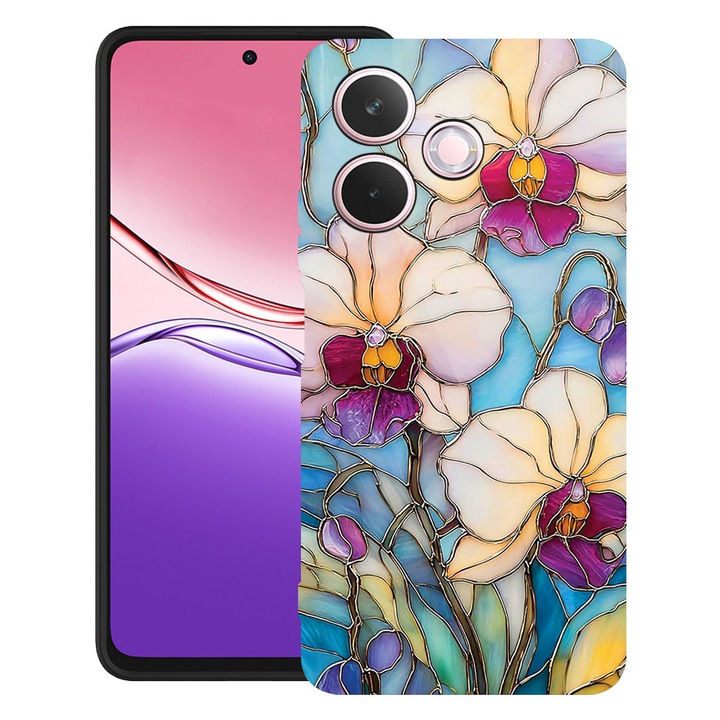 BestCase® Husa TPU Ultra Slim Compatibila cu Honor X5c Plus / X5c, Floral - Stained Glass Orchid, 3119623 B 2061