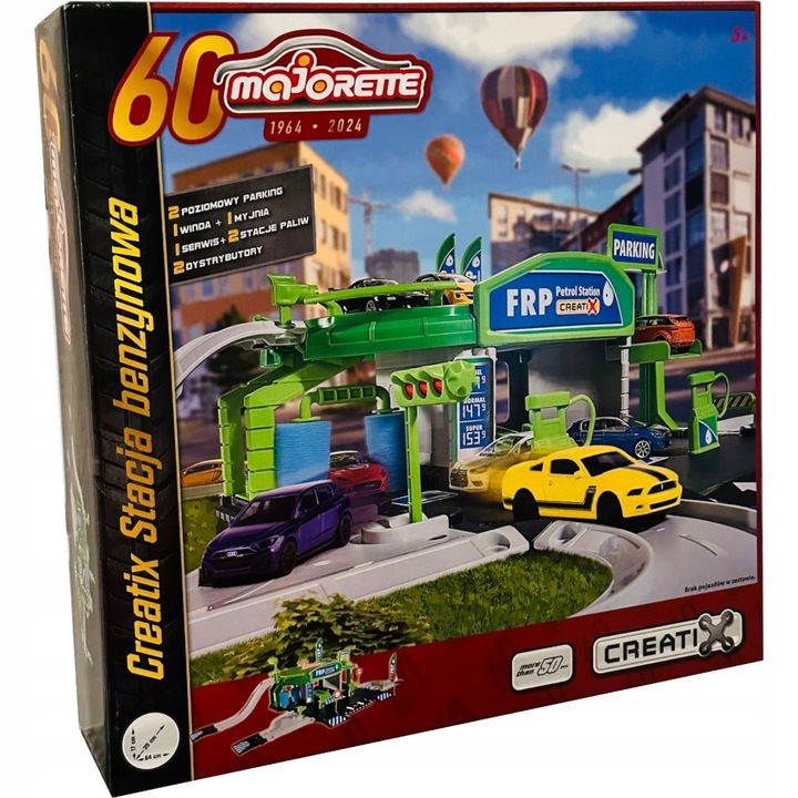 Set Majorette Creatix Statie Benzinara 60-ani, 50 elemente, 1:64, multicolor