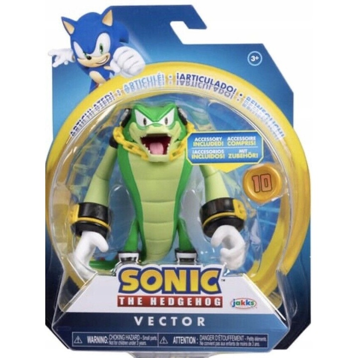 Figurina Sonic the Hedgehog Vector cu moneda, 12cm, set, Jakks Pacific