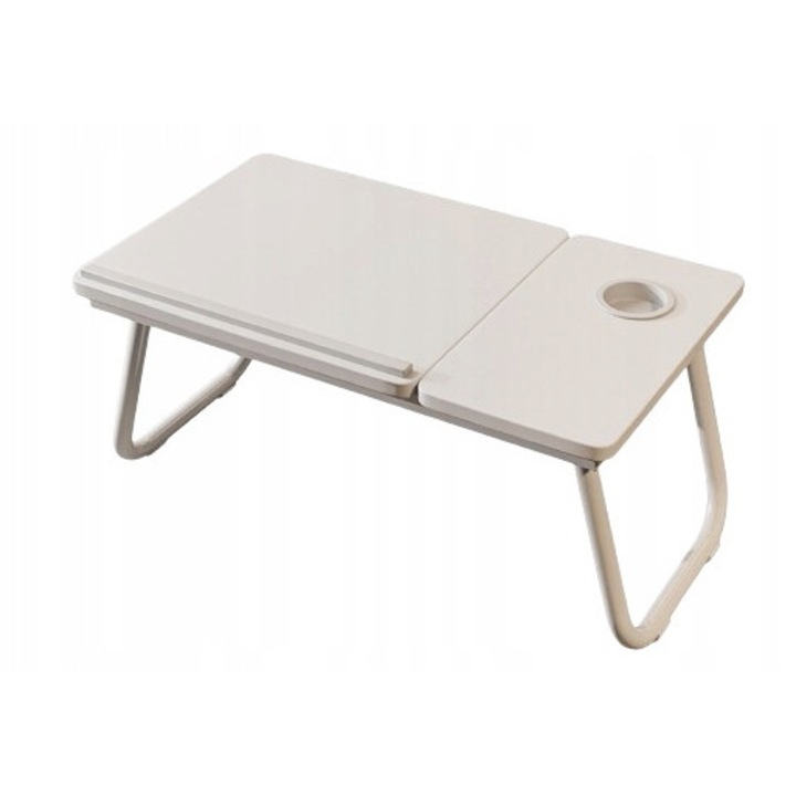 Stolik reglat pentru laptop, alb, 24x33x38cm, pliabil