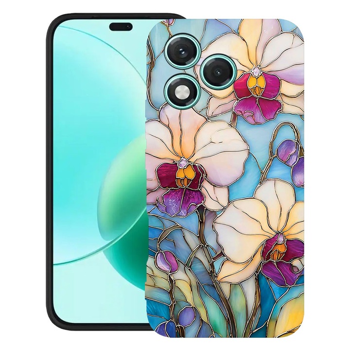 BestCase® Husa TPU Ultra Slim Compatibila cu Honor 400 Lite, Floral - Stained Glass Orchid, 2022870 B 2061