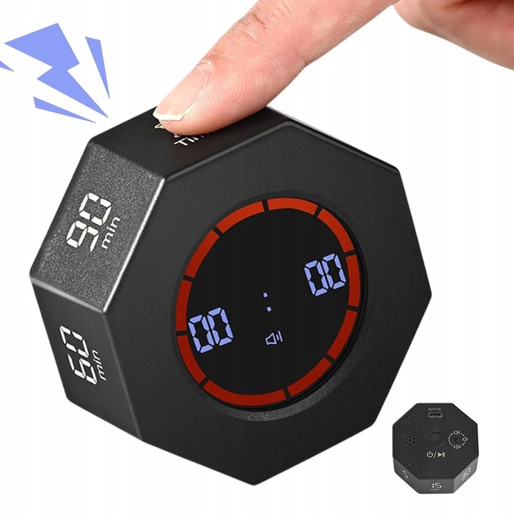 Elektronikus konyhai időzítő LED kijelzővel és gravitációs érzékelővel