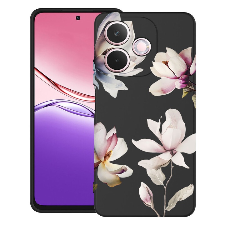 BestCase® Husa TPU Ultra Slim Compatibila cu OPPO A5 Pro, Magnolia Floral Design, 2052045 B 2046