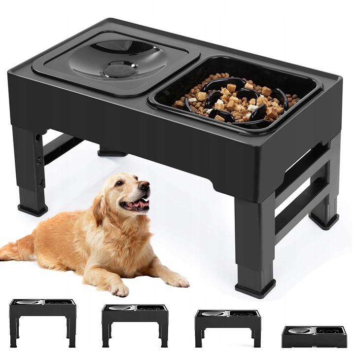 Statie de hranire pentru caini, cu bol pentru mancare, inaltime mare, solida