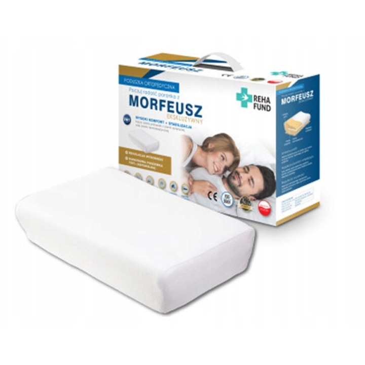 Perna ortopedica, 46x30x10cm, spuma termoplastica, set cu doua huse, pentru dormit pe lateral