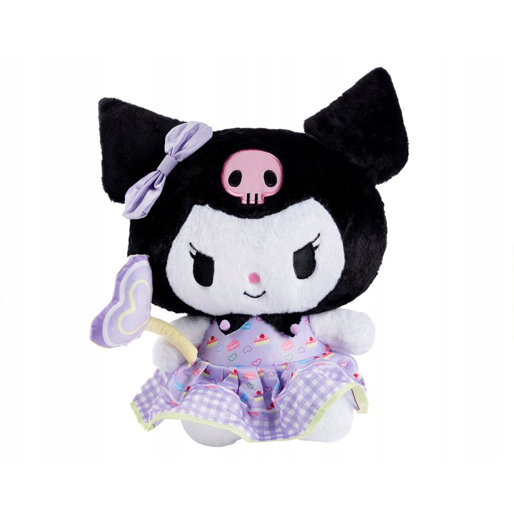 Плюшено мече Hello Kitty Kuromi, 65 см, с близалка във формата на сърце, многоцветно