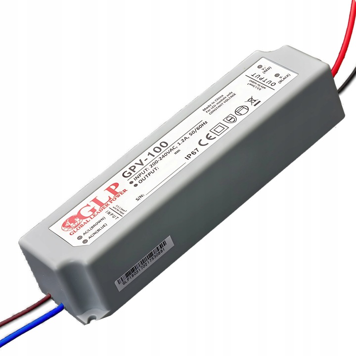 Захранване за LED лента DC 12V 8A 100W, GLP, IP67, устойчиво
