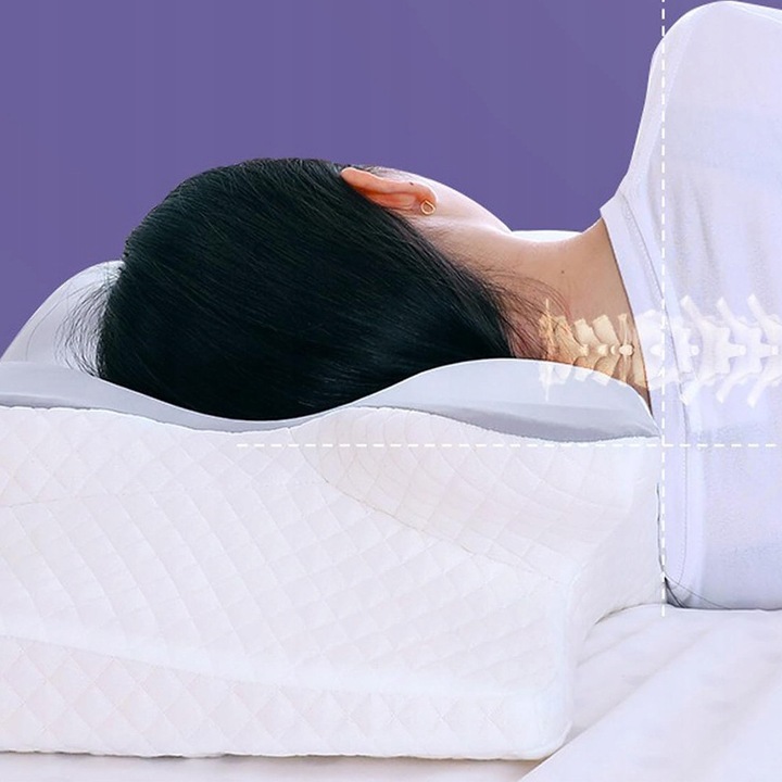 Ortopéd memóriahab párna, légáteresztő huzattal, többszínű, 40x60cm