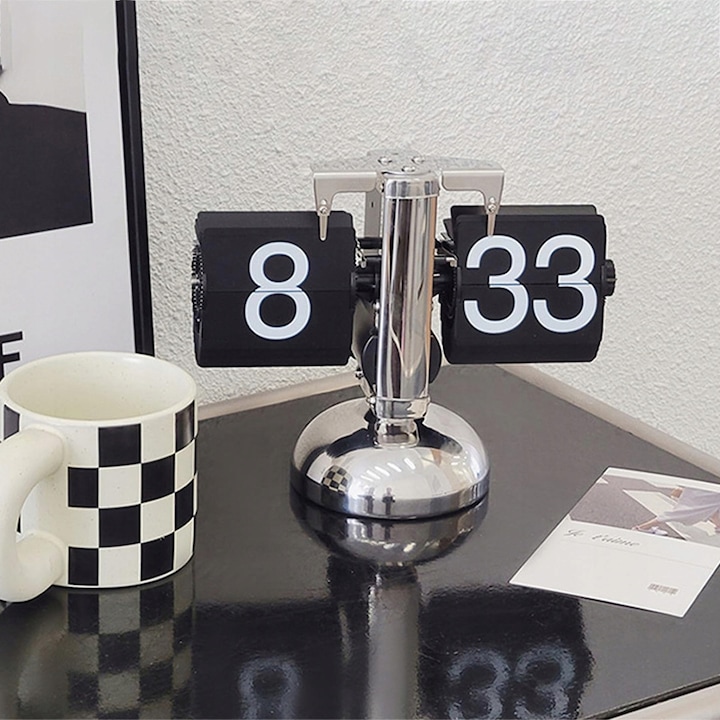 Ceas decorativ retro flip, display digital, multicolor