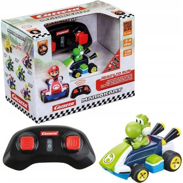 RC Carrera Mario Kart Mini autó, Yoshi, 2.4GHz