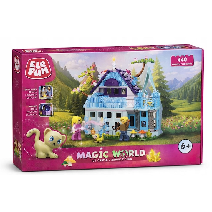 Конструктор Elefun Zamek z Lodu, 440 елемента, креативност, детайли, многоцветен