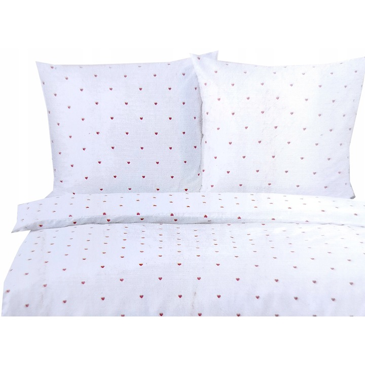 Lenjerie de pat, Smukee, 160x200cm, 100% bumbac, cu fermoar, 2x 70x80cm