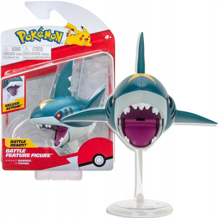 Фигурка Pokemon Sharpedo, Jazwares, Deluxe, 0.7кг, 4 години+