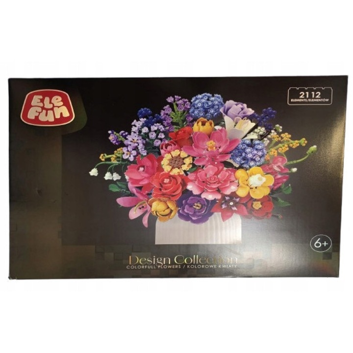 Конструктор Elefun, цветни цветя, 2112 елемента, многоцветен