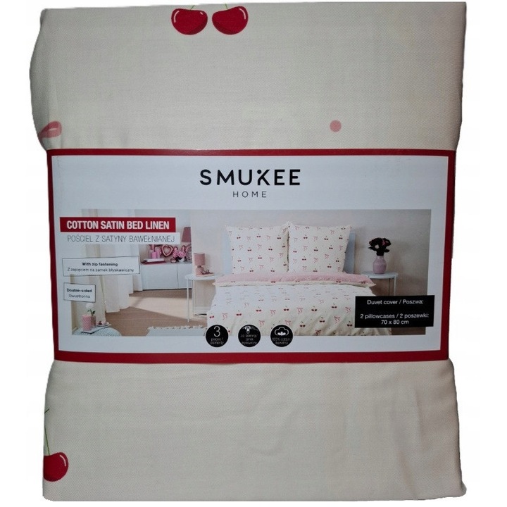 Lenjerie de pat, Smukee, 220x200cm, 2 pospuni, bumbac, multicolor