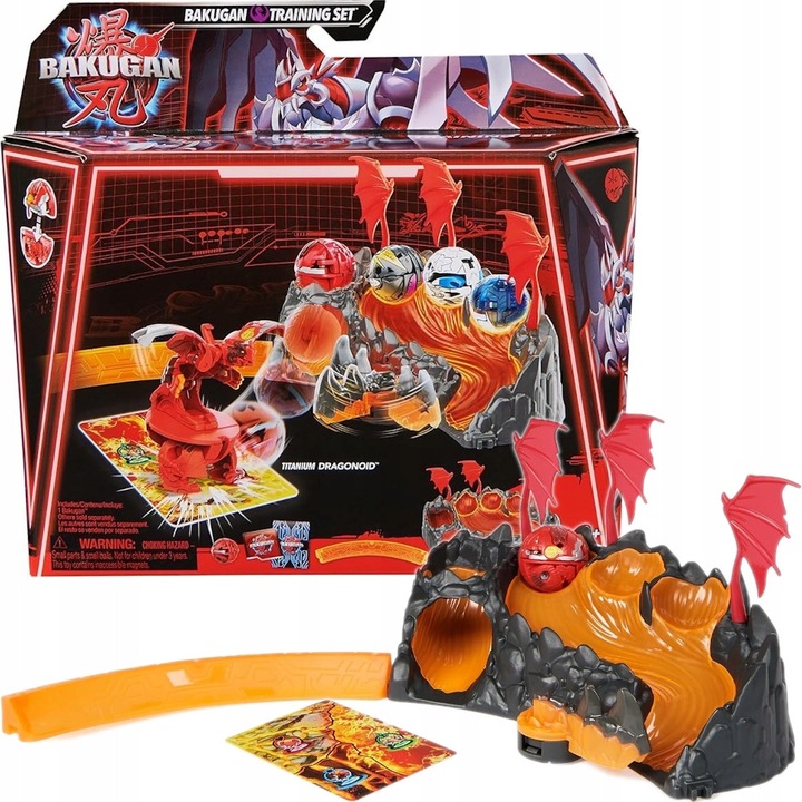 Комплект за тренировка Bakugan 3.0, Spin Master, Pyrus Titan Dragonoid, 3 флага на клана, Roblox код