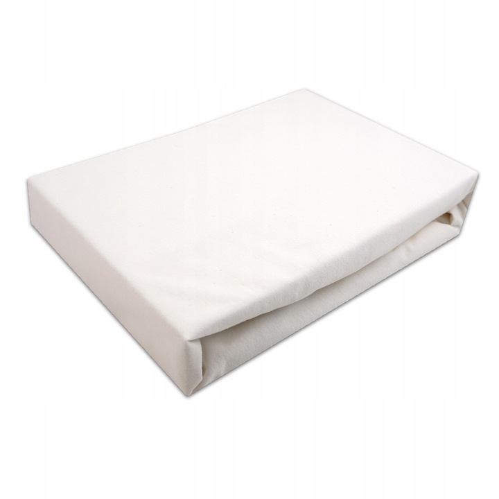 Cearceaf de pat impermeabil 90x200cm, jersey, ecru, set protector inclus