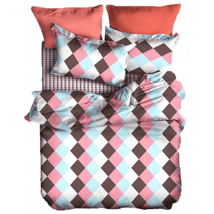 Cuvertura pentru pat Yes Home, 220x240cm, set 2 perne 40x40cm, design modern, multicolor