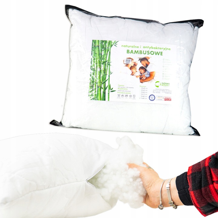 Perna bambus 50x60cm, Poldaun, antialergica, umplutura ajustabila, cu fermoar