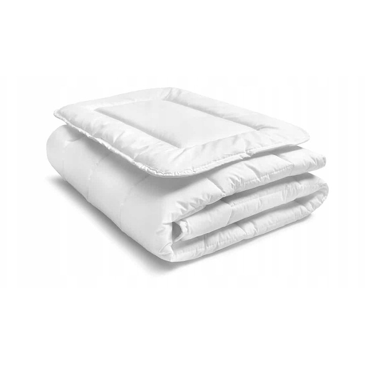 Set pilota si perna antialergica pentru copii, 90x120cm si 40x60cm, microfibra, alb