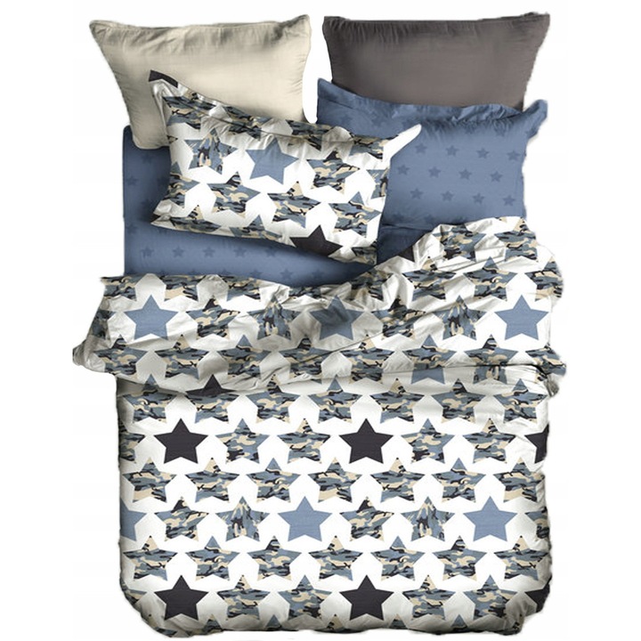 Cuvertura pentru pat Yes Home 220x240cm + 2 poshve 40x40cm, design modern, multicolor, set